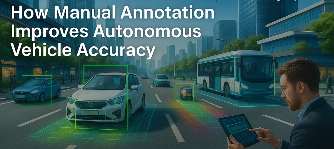 High-quality manual data annotation improving autonomous vehicle perception and object detection accuracy for machine learning and computer vision models.