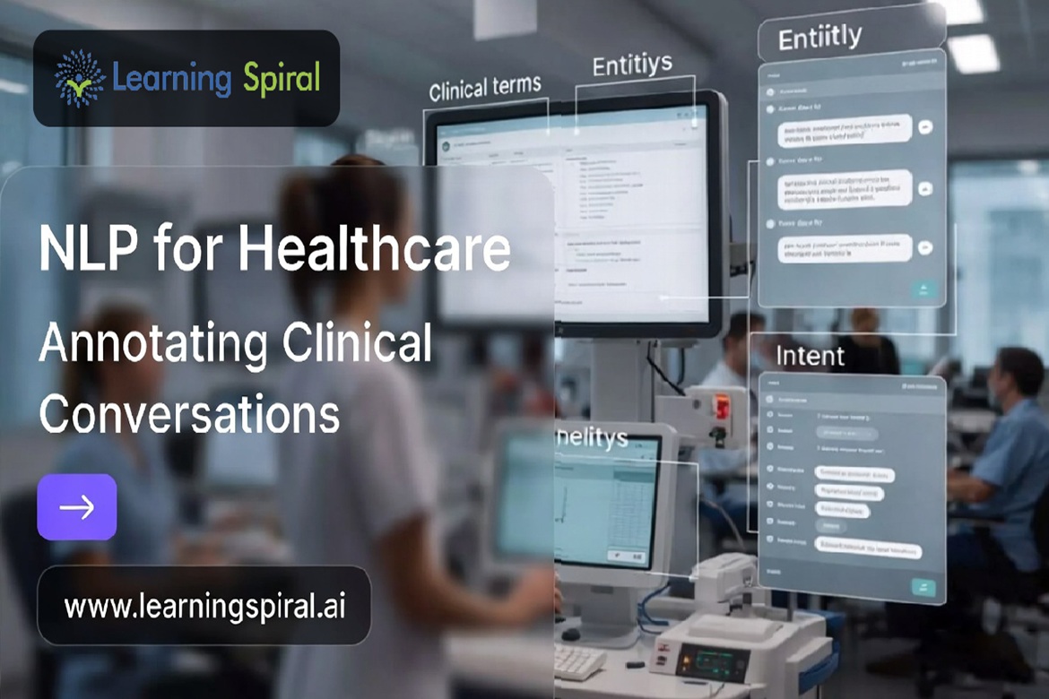 Clinical conversation annotation for NLP healthcare AI by Learning Spiral AI using accurate text and audio data labeling.